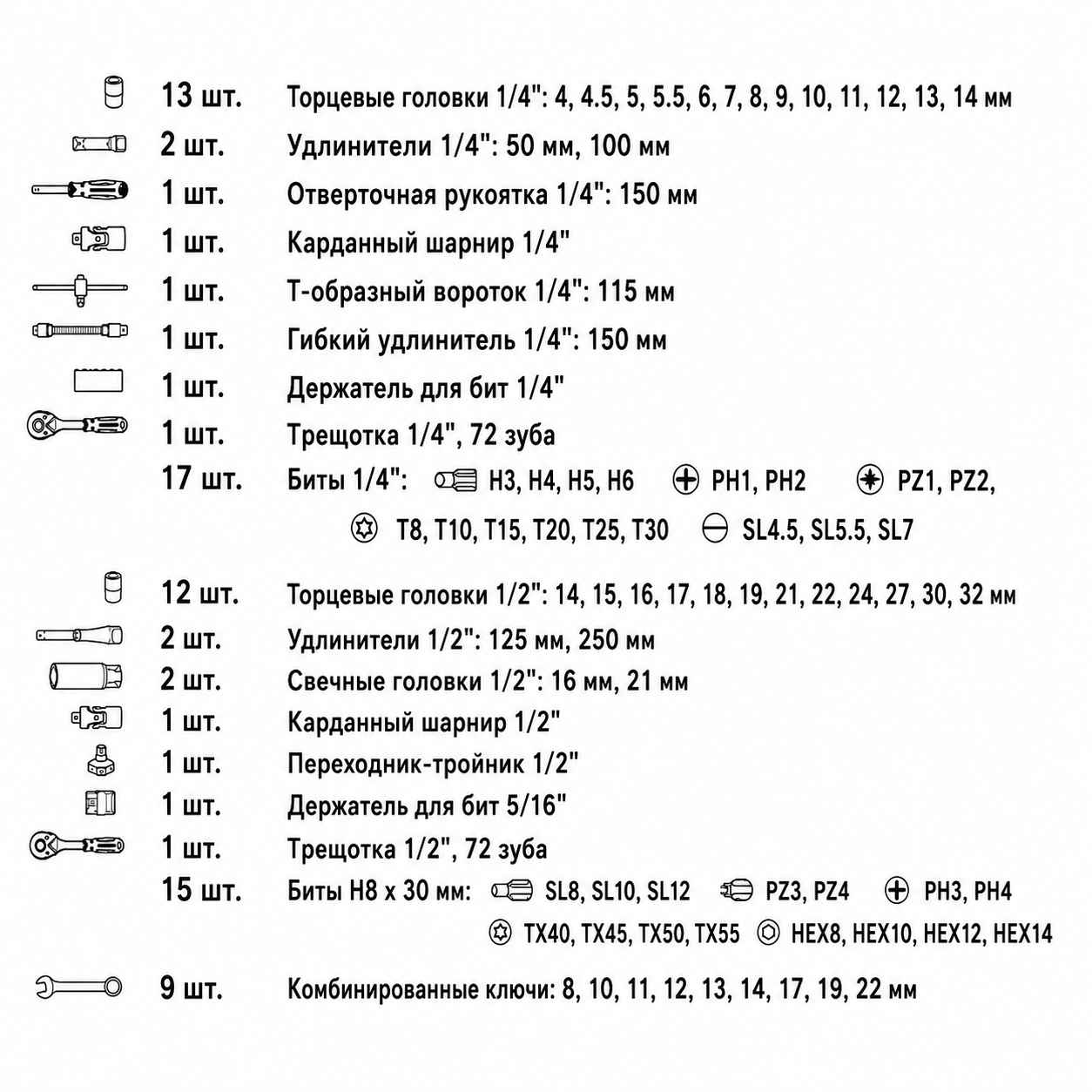 Nabor instrument 82 pcs