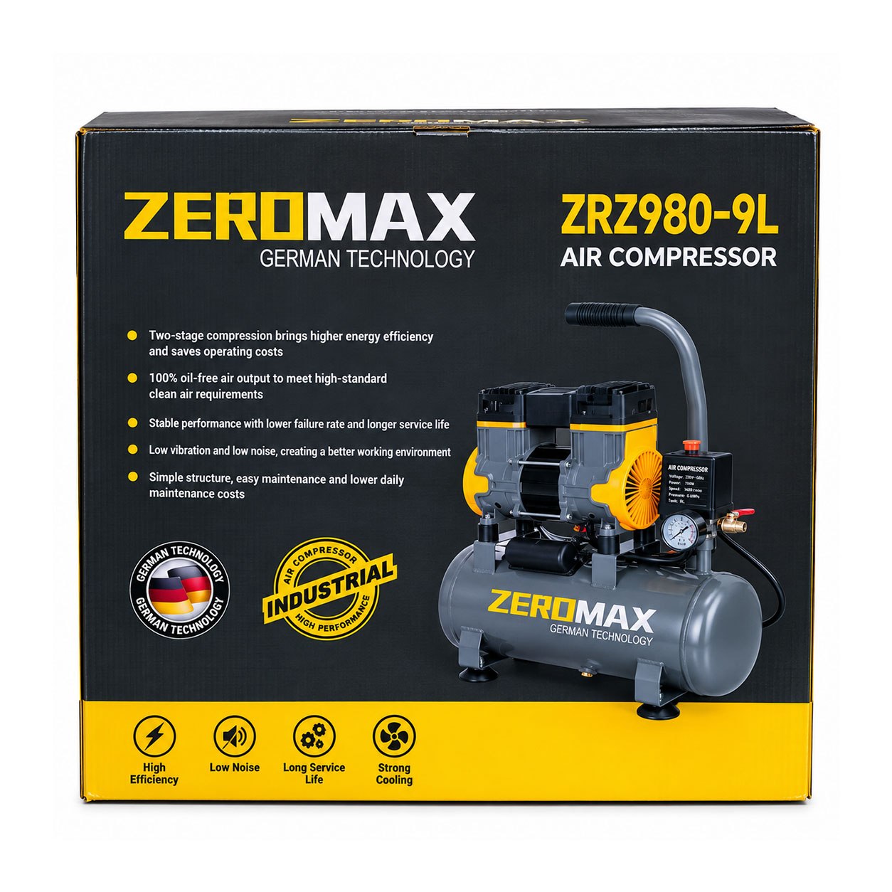 KOMPRESSOR BEZ SHUM ZEROMAX 9L